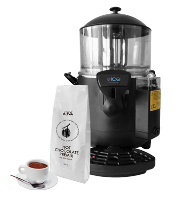 CHOCO ALIVA hot chocolate and dispenser